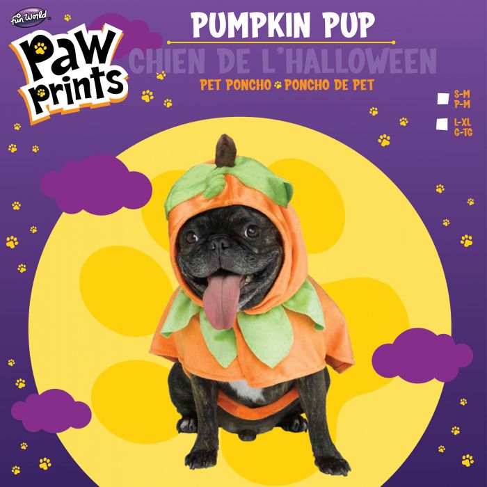 Dog Costume Pumpkin Poncho (Clearance)