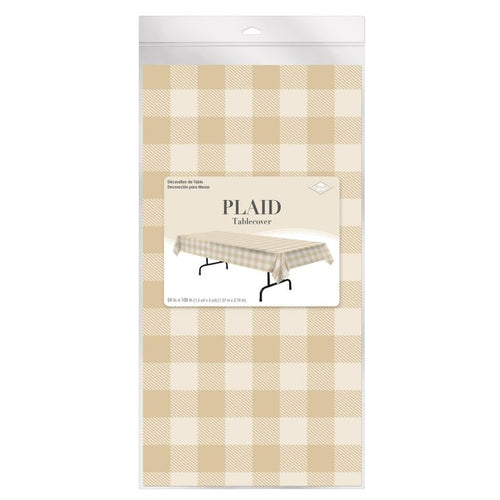 Plaid Table Cover Beige
