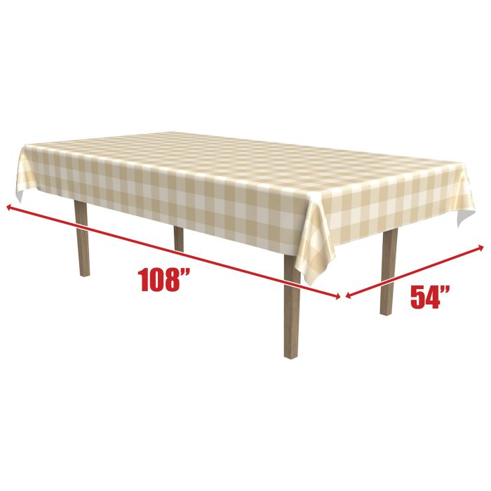 Plaid Table Cover Beige