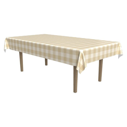 Plaid Table Cover Beige