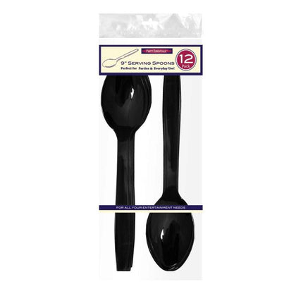 9″ SERVING SPOONS – BLACK 12ct