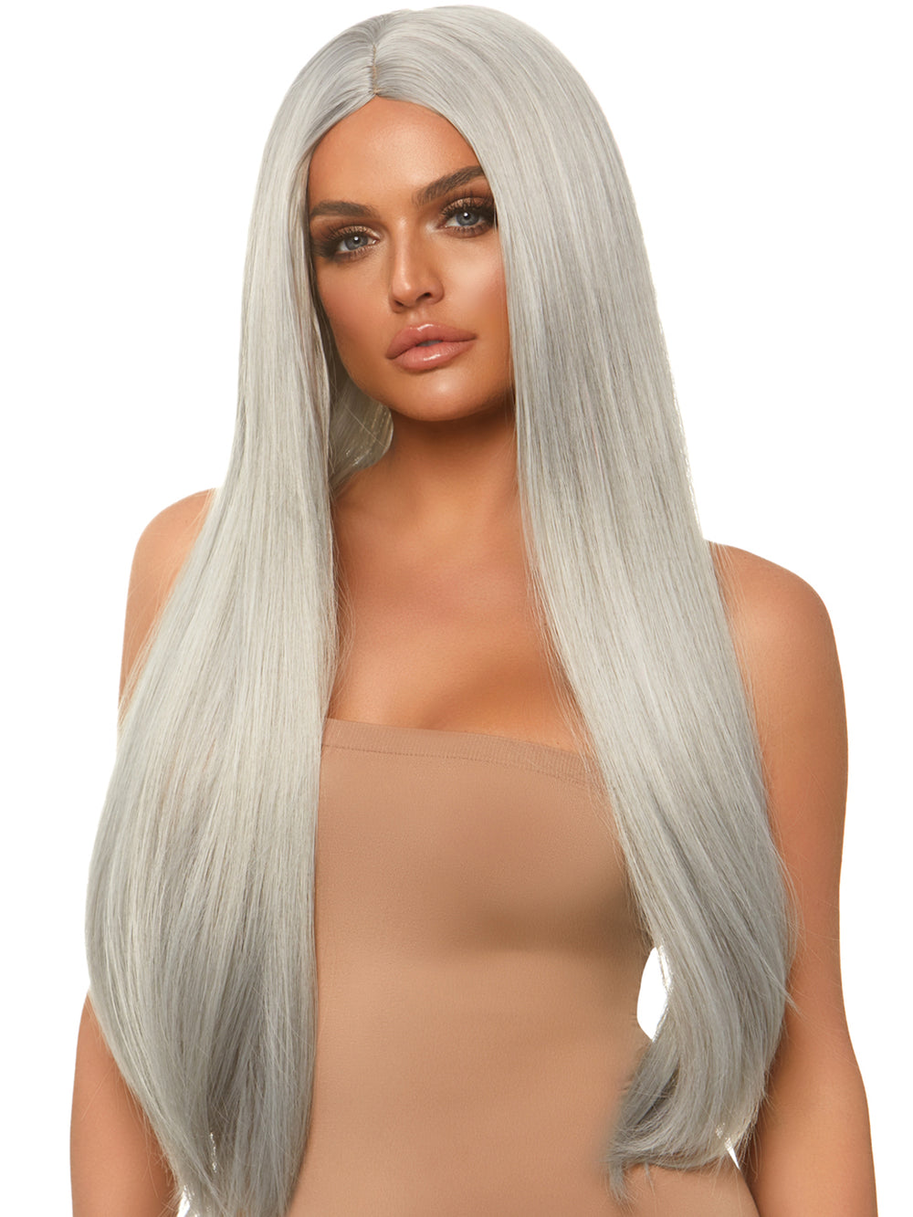 Long Straight Wig | Grey