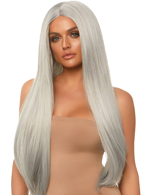 Long Straight Wig | Grey