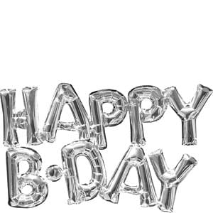 HAPPY BIRTHDAY SILVER BLOCK PHRASE