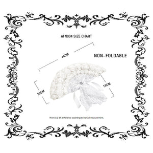 Elegant White Gothic Rose Lace Fan