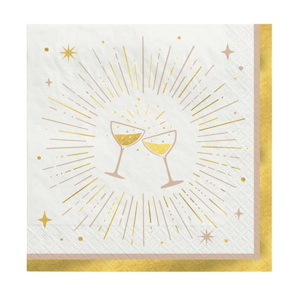 Golden Soiree Beverage Napkins 16ct