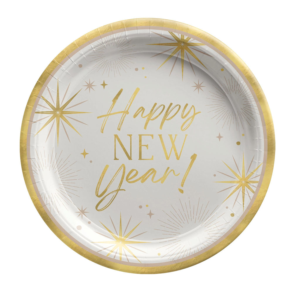 Golden Soiree 9" Round Plates 8ct