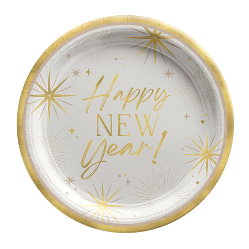 Golden Soiree 9" Round Plates 8ct