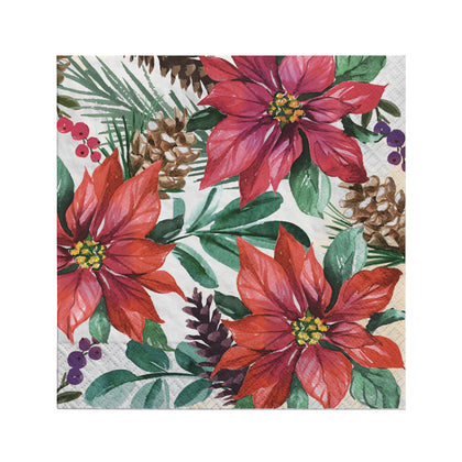 Traditional Poinsettia Luncheon Napkins 16ct