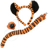 Cat toy set with tiger-striped design on a white background