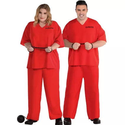 Adult Orange Prisoner Plus Size Costume XXXL 54-56