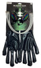 Halloween costume kit with alien mask and gloves on a black background