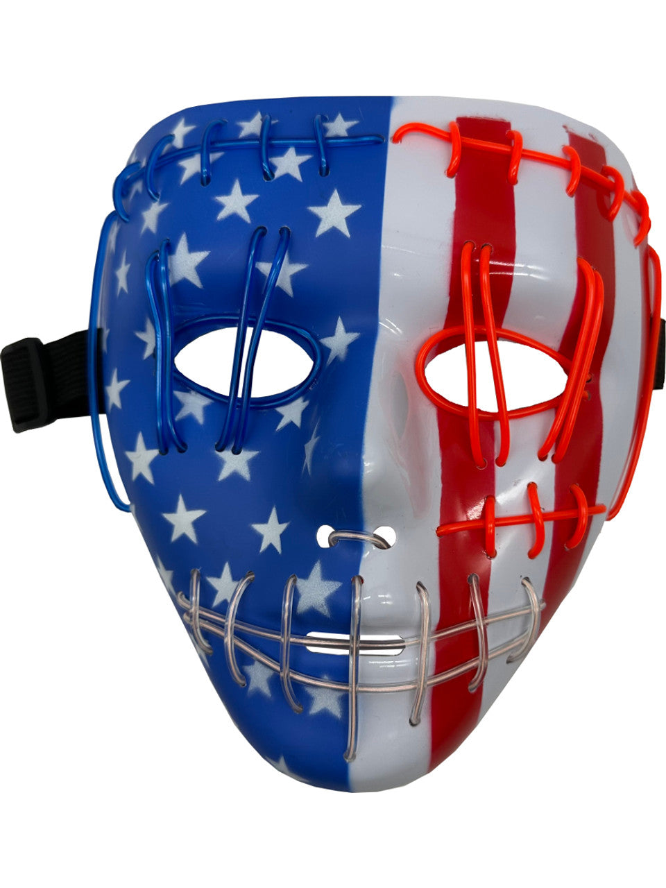 Mask with American flag design on a white background