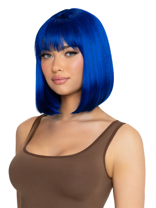 Angled Bob Wig Blue