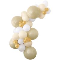 Assorted Gold & White Double Stuffed Latex Balloon Arch Kit