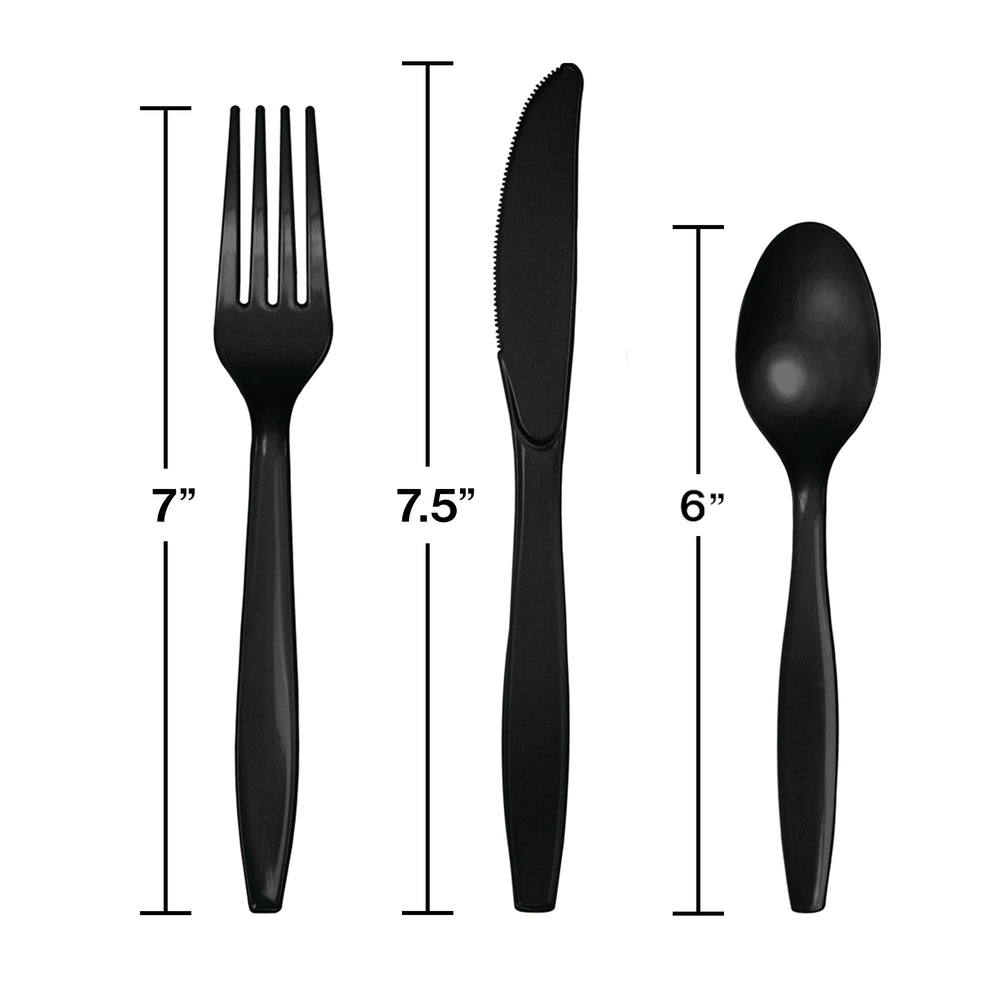 Assorted Plastic Cutlery 24ct | Black Velvet