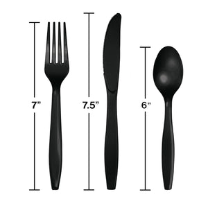 Assorted Plastic Cutlery 24ct | Black Velvet