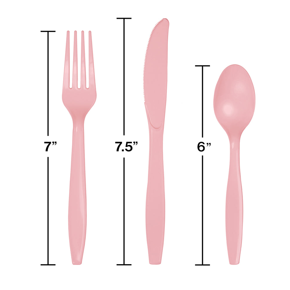 Assorted Plastic Cutlery 24ct | Classic Pink