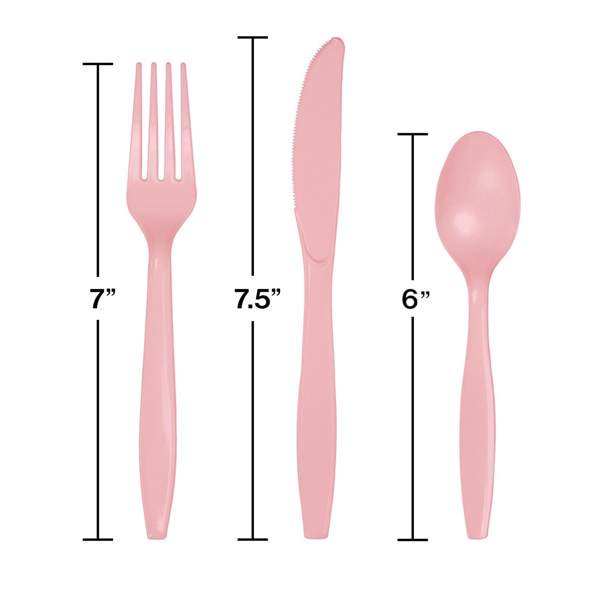 Assorted Plastic Cutlery 24ct | Classic Pink