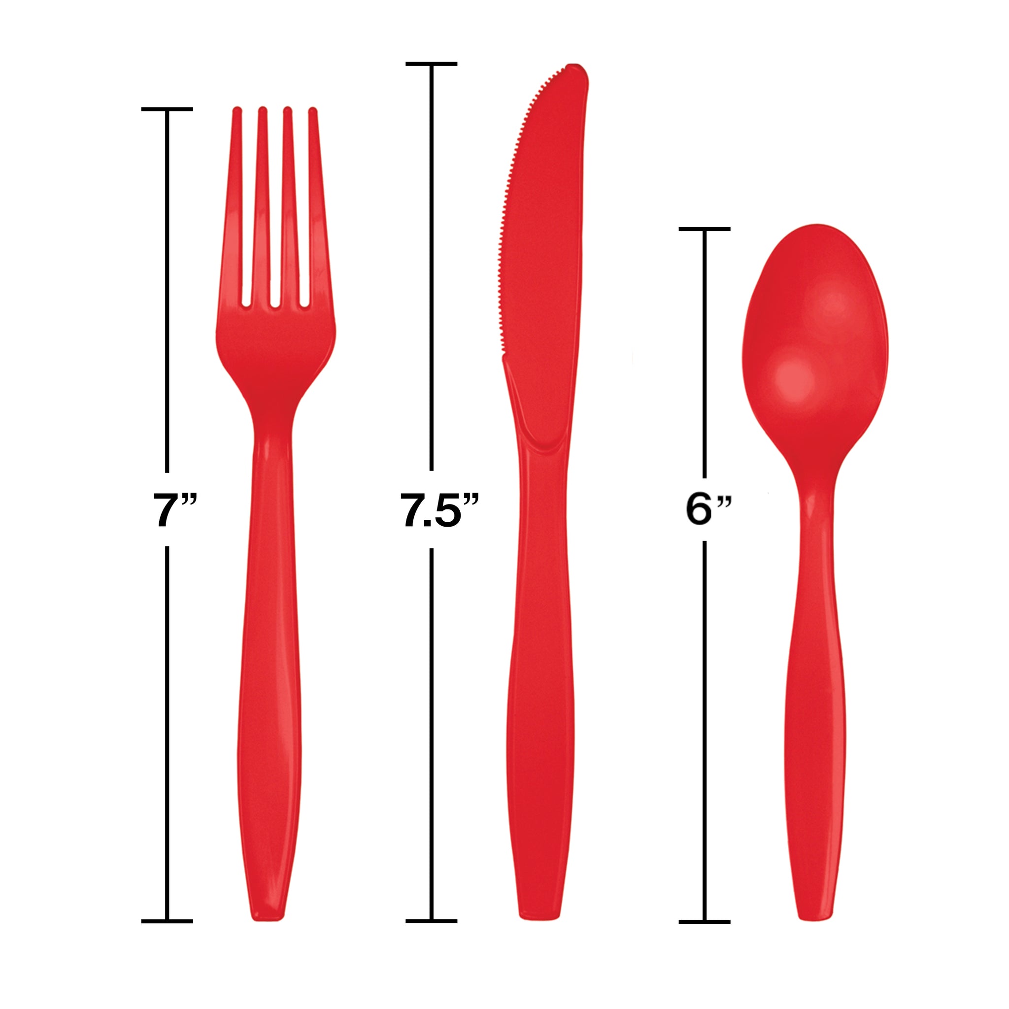 Assorted Plastic Cutlery 24ct | Classic Red