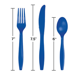 Assorted Plastic Cutlery 24ct | Cobalt Blue