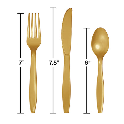 Assorted Plastic Cutlery 24ct | Glittering Gold