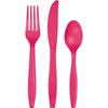 Assorted Plastic Cutlery 24ct | Hot Magenta