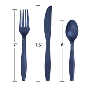 Assorted Plastic Cutlery 24ct | Navy
