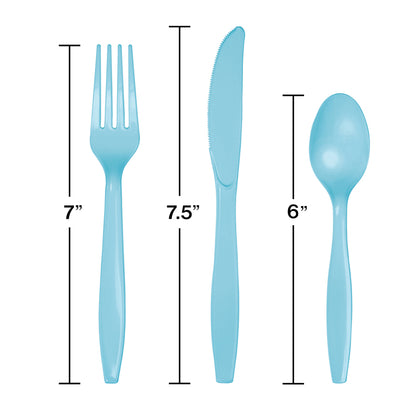 Assorted Plastic Cutlery 24ct | Pastel Blue