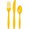 Assorted Plastic Cutlery 24ct | School Bus Yellow
