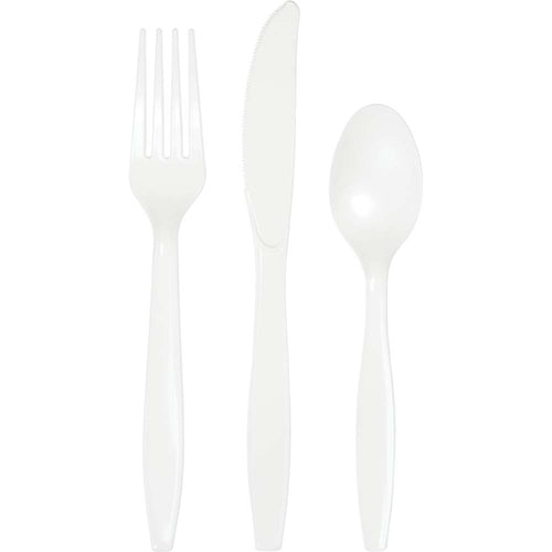 Assorted Plastic Cutlery 24ct | White
