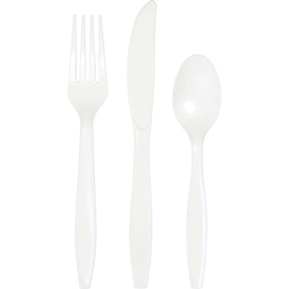 Assorted Plastic Cutlery 24ct | White