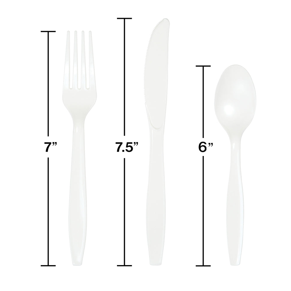 Assorted Plastic Cutlery 24ct | White