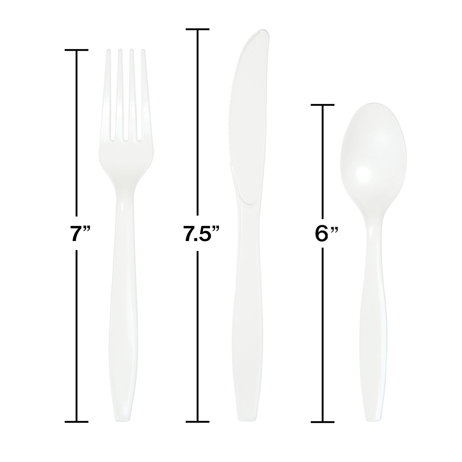Assorted Plastic Cutlery 24ct | White