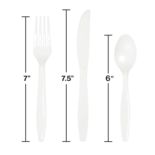 Assorted Plastic Cutlery 24ct | White
