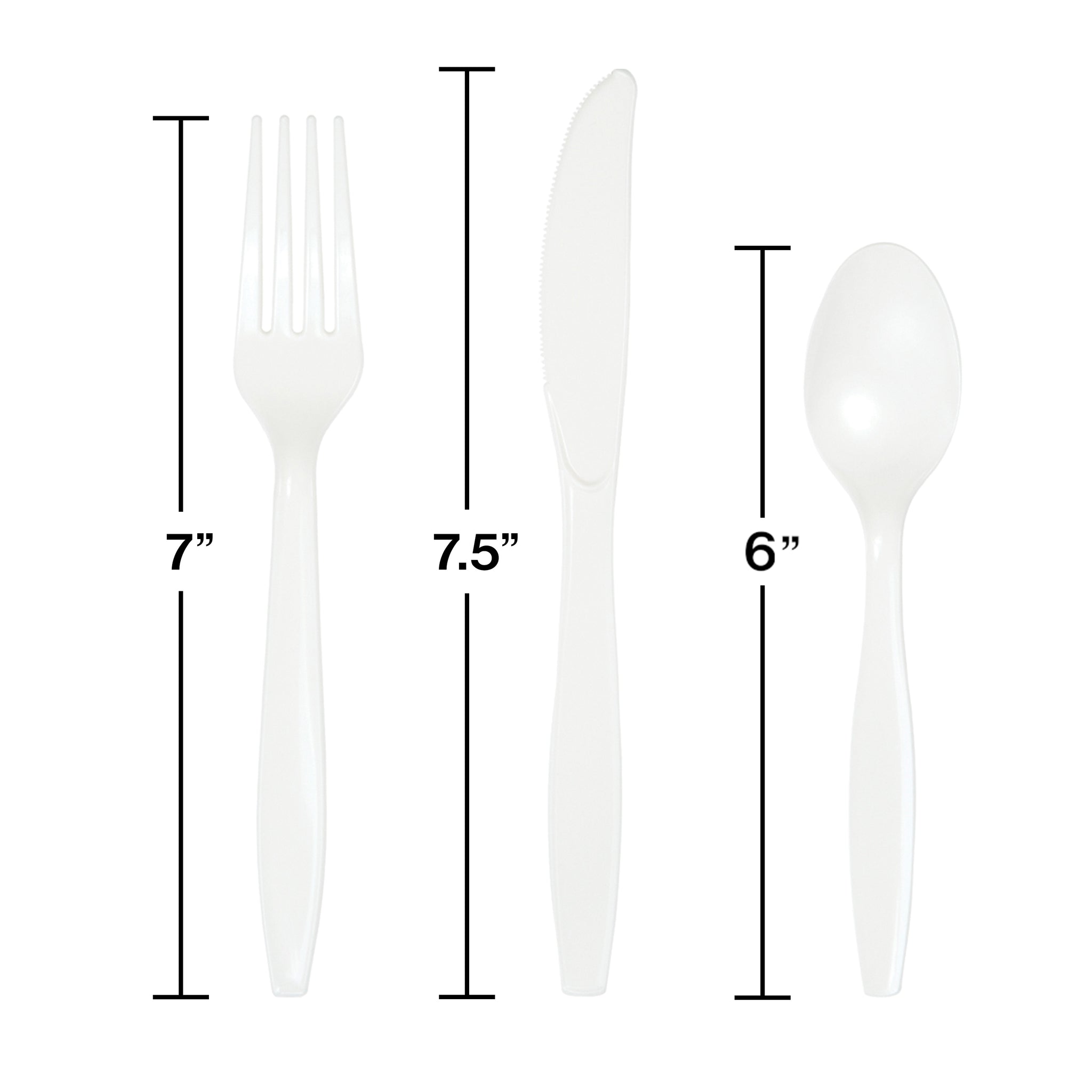 Assorted Plastic Cutlery 24ct | White