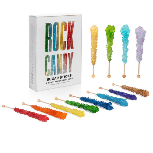 Assorted Rock Candy Sugar Sticks - Assorted Flavors 12ct
