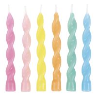 Assorted Spiral Shaped Birthday Candles  6ct