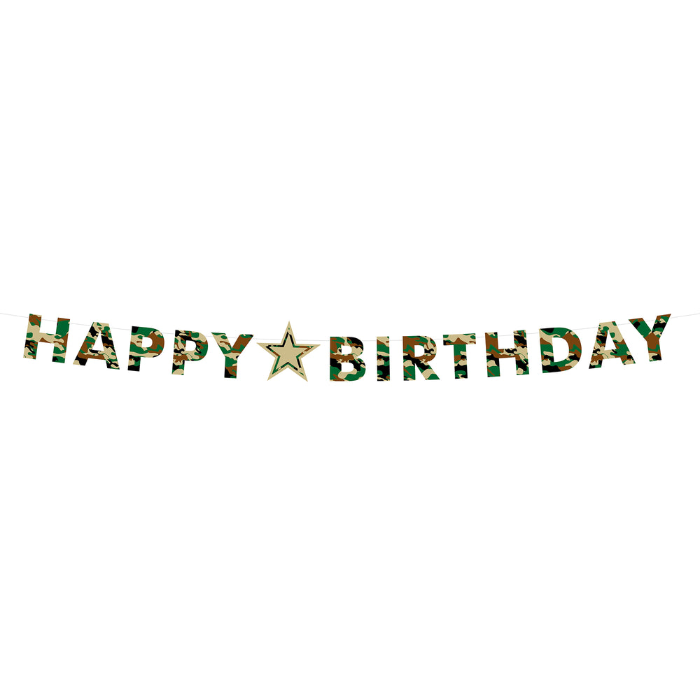Camo Happy Birthday Banner