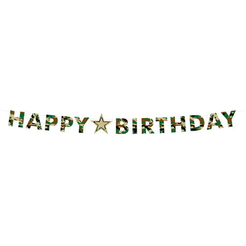 Camo Happy Birthday Banner