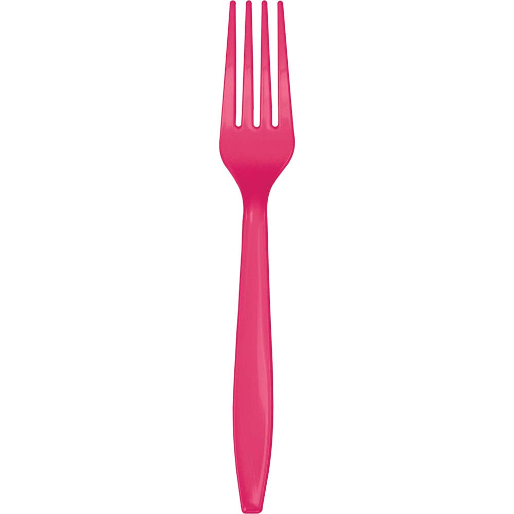 Hot Magenta Pink Forks 24ct | Solids