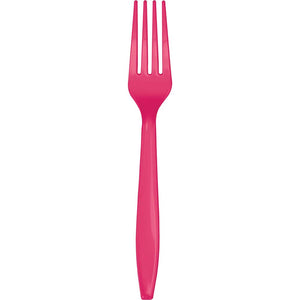 Hot Magenta Pink Forks 24ct | Solids