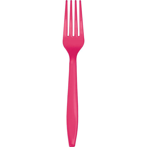 Hot Magenta Pink Forks 24ct | Solids