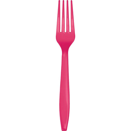 Hot Magenta Pink Forks 24ct | Solids