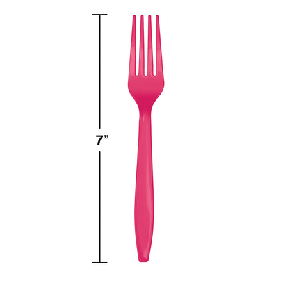 Hot Magenta Pink Forks 24ct | Solids
