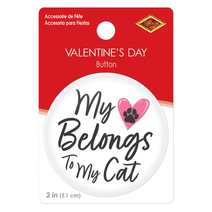 My Heart Belongs To My Cat Button