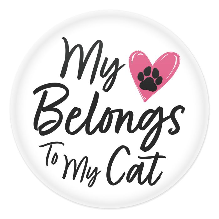 My Heart Belongs To My Cat Button