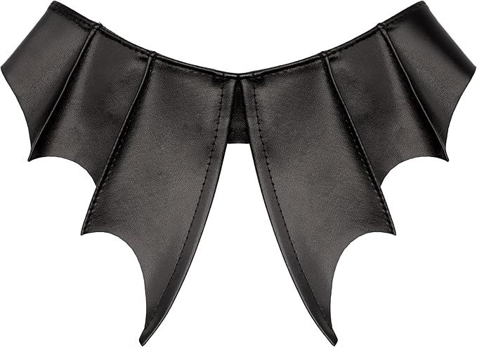 Black bat-shaped collar on a white background