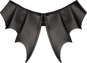 Black bat-shaped collar on a white background