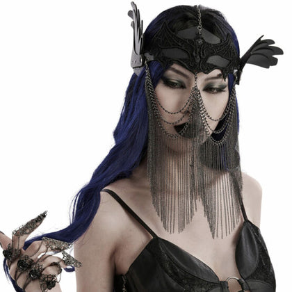 Bat Lace Wing Mask with Chains